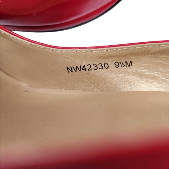 STUART WEITZMAN AUTH $399 Women Red Patent Leather Open Toe Linda Pump Size 9.5 - Picture 10 of 10